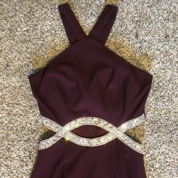 Plum High-Low Dress - Picture 1 of 4